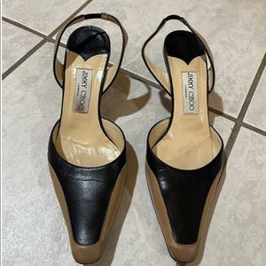 Jimmy Choo Vintage leather slingback pumps